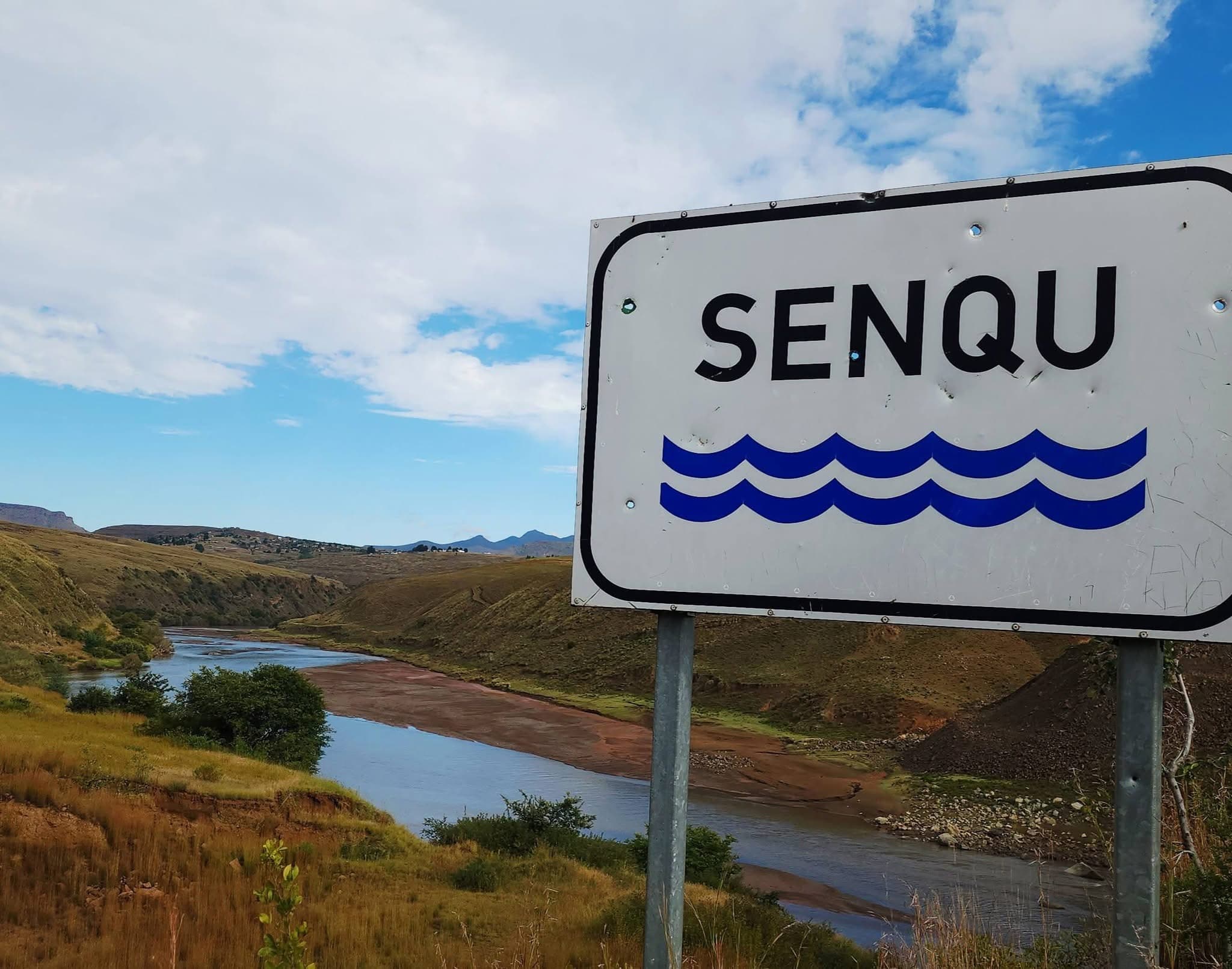 The Senqu River winding through the Lesotho highlands