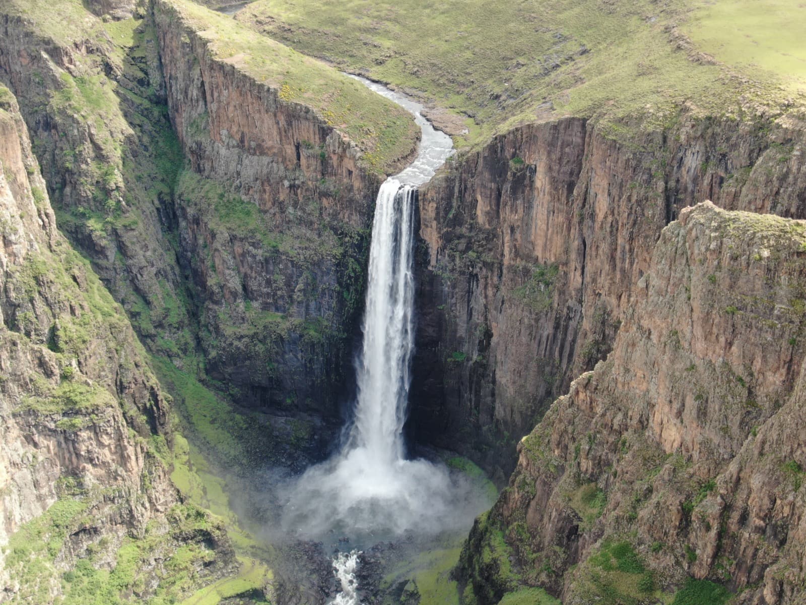 View down the gorge during the Maletsunyane Falls abseil