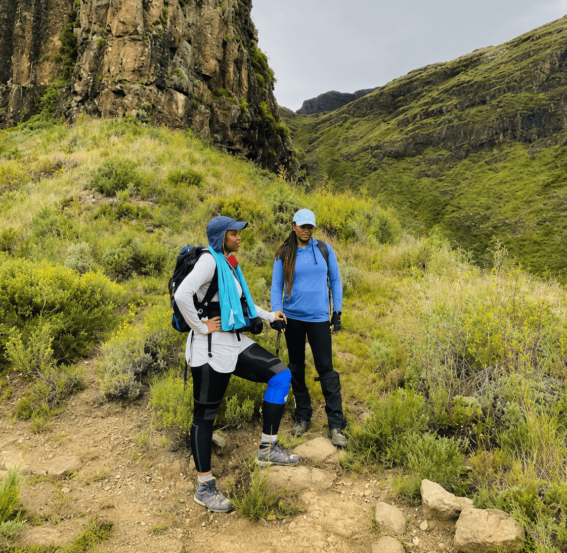 View across the mountains from a Lesotho hiking route